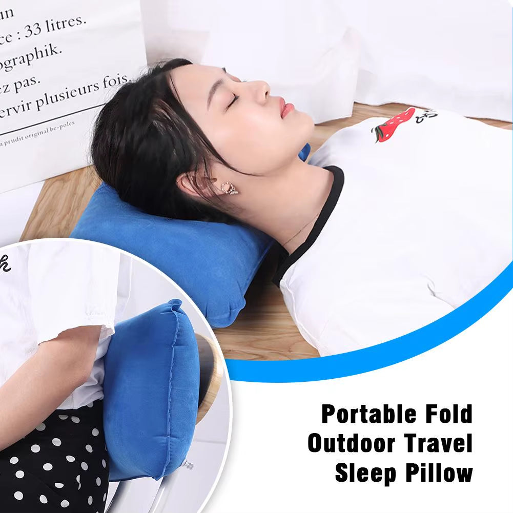 Outdoor Portable Fold Travel Sleep Pillow Camp Tent Pillow Equipment Pillow Comfortable Picnic Beach Camping Inflatable Bla G6X8