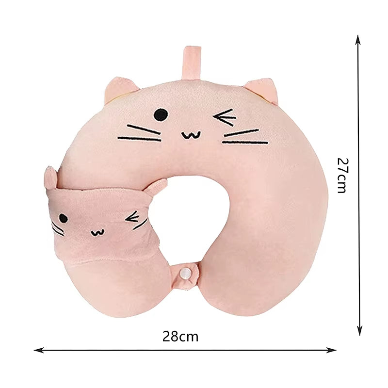 Travel Pillow Portable Comfortable Neck Support Pillow for Adults and Kids Cute Neck Pillow for Sleeping Traveling and Camping