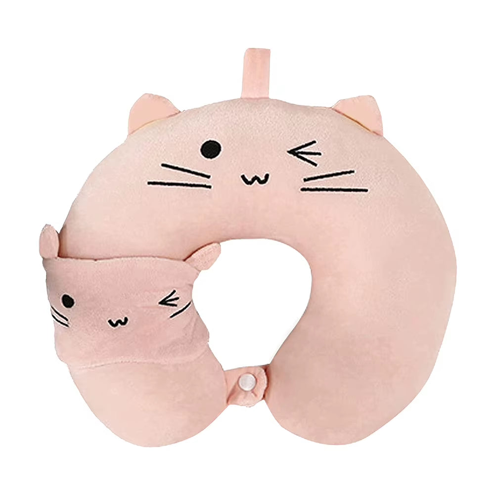 Travel Pillow Portable Comfortable Neck Support Pillow for Adults and Kids Cute Neck Pillow for Sleeping Traveling and Camping