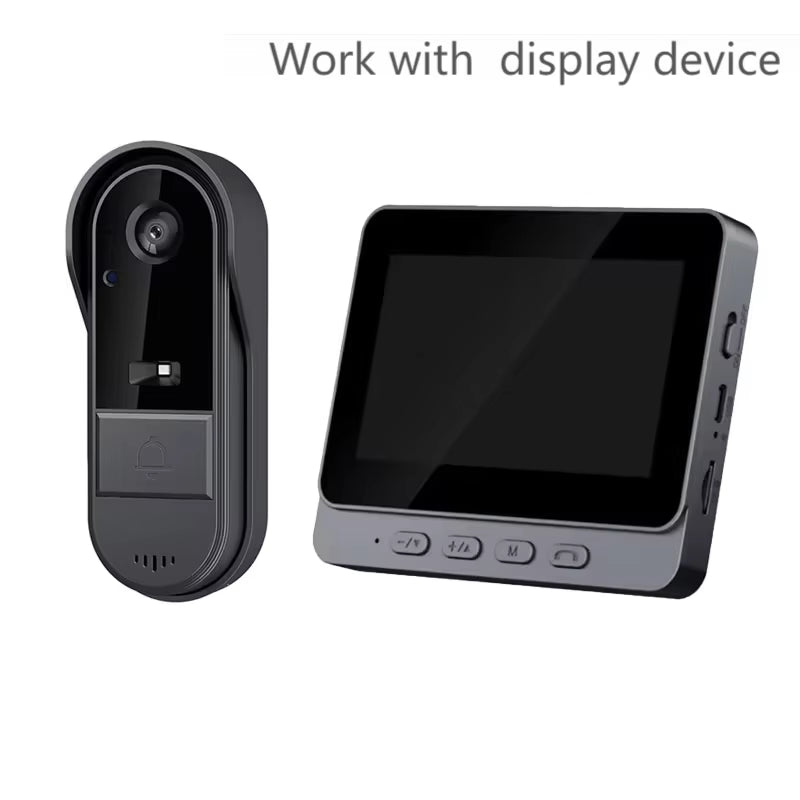 Wireless Intercom Doorbell Night Vision HD 4.3In IPS Screen Waterproof Doorbell Camera Smart Home Security Video by Bell