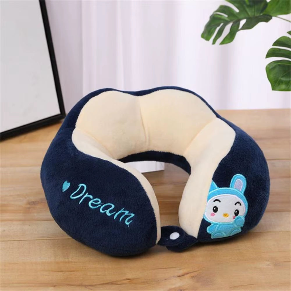 U-Shaped Pillow Cute Headrest Pillow Neck Car Sleeping Pillow Household Neck Protection Detachable Washable Neck Pillow