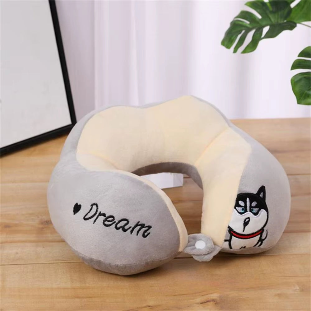 U-Shaped Pillow Cute Headrest Pillow Neck Car Sleeping Pillow Household Neck Protection Detachable Washable Neck Pillow
