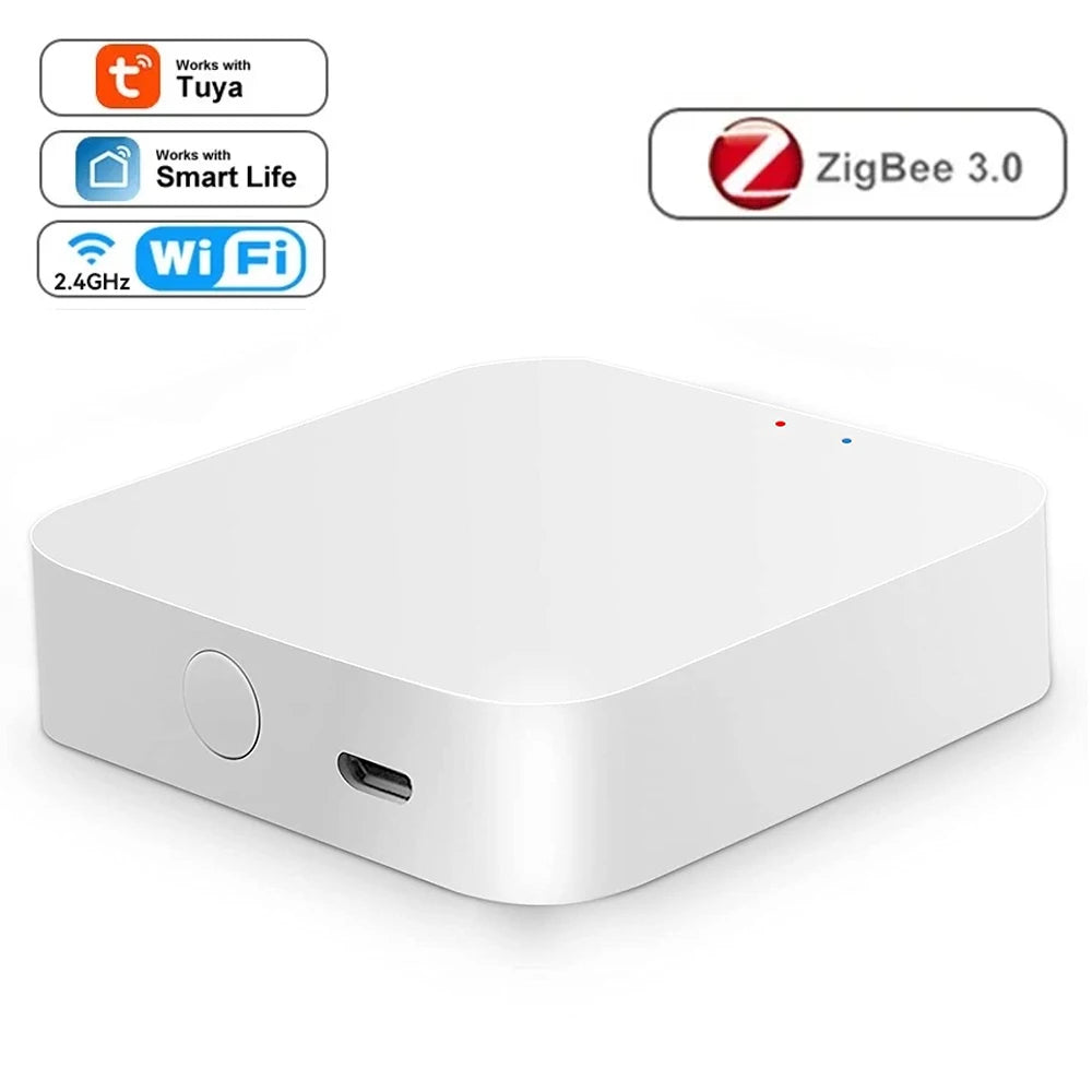 Tuya Zigbee 3.0 Smart Gateway Hub Smart Home Bridge Smart Life APP Wireless Remote Controller Works with Alexa Google Home