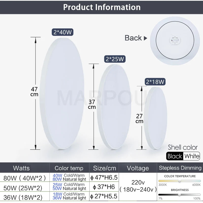 Smart Ceiling Lamp Led Lamp for Bedroom Ceiling Lights with Remote Control Dimmable Led Lights for Room Living Room