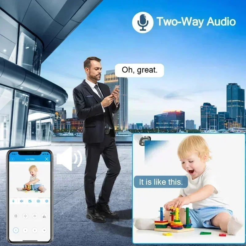 2.4G WIFI 2K IP Camera Two Way Audio PTZ Move to Follow Outdoor Wifi Surveillance Camera Security Protection Cameras Smart Home