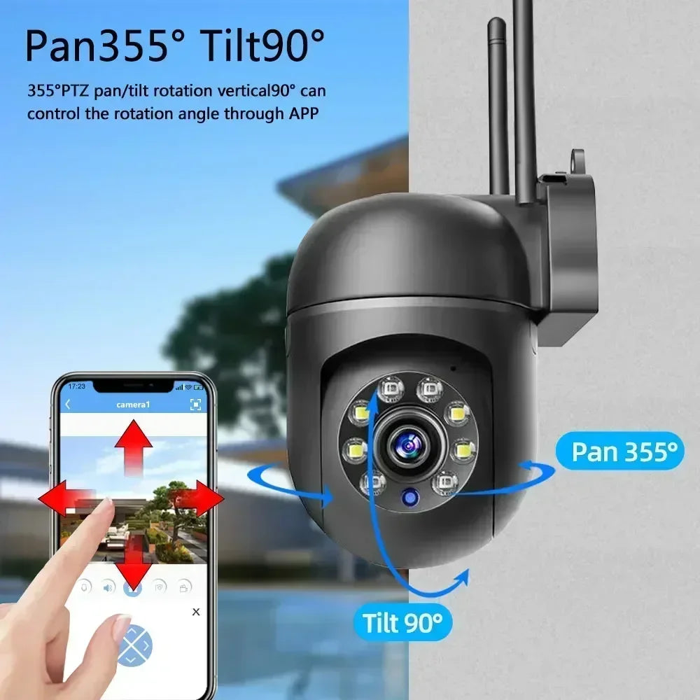 2.4G WIFI 2K IP Camera Two Way Audio PTZ Move to Follow Outdoor Wifi Surveillance Camera Security Protection Cameras Smart Home