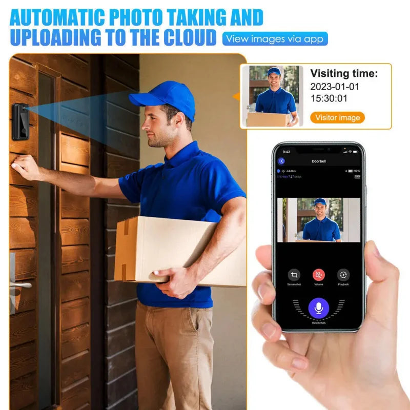 Tuya Doorbell with Camera Wireless Bundle Doorbell Smart Home Wlfl HD Outdoor Phone Camera Security Video Intercom Night Vision