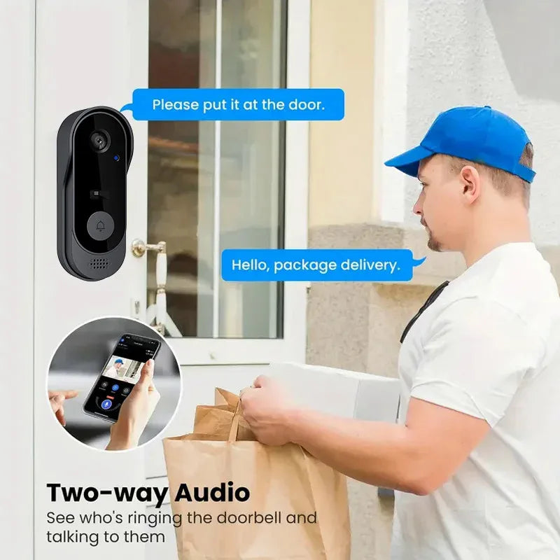 Tuya Doorbell with Camera Wireless Bundle Doorbell Smart Home Wlfl HD Outdoor Phone Camera Security Video Intercom Night Vision
