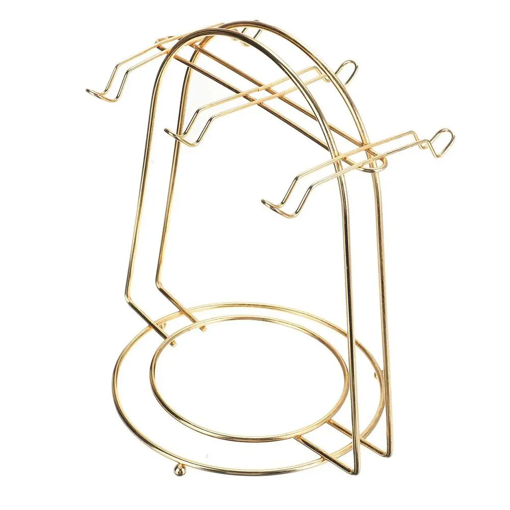 4/6 Cups Golden Cups Holders Rack Home Kitchen Tabletop Coffee Mug Holder Storage Organizer Rack