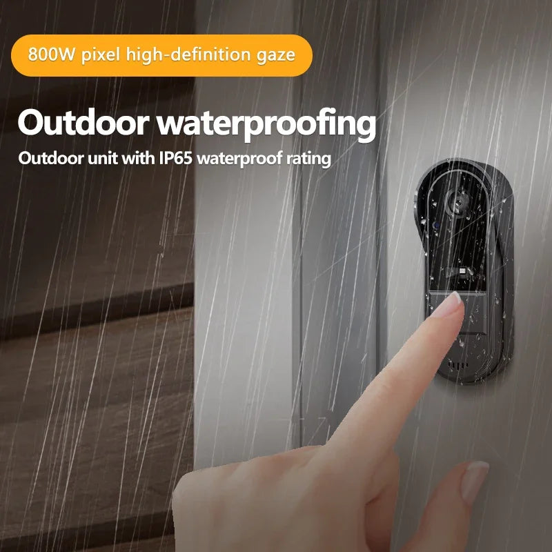 Wireless Intercom Doorbell Night Vision HD 4.3In IPS Screen Waterproof Doorbell Camera Smart Home Security Video by Bell