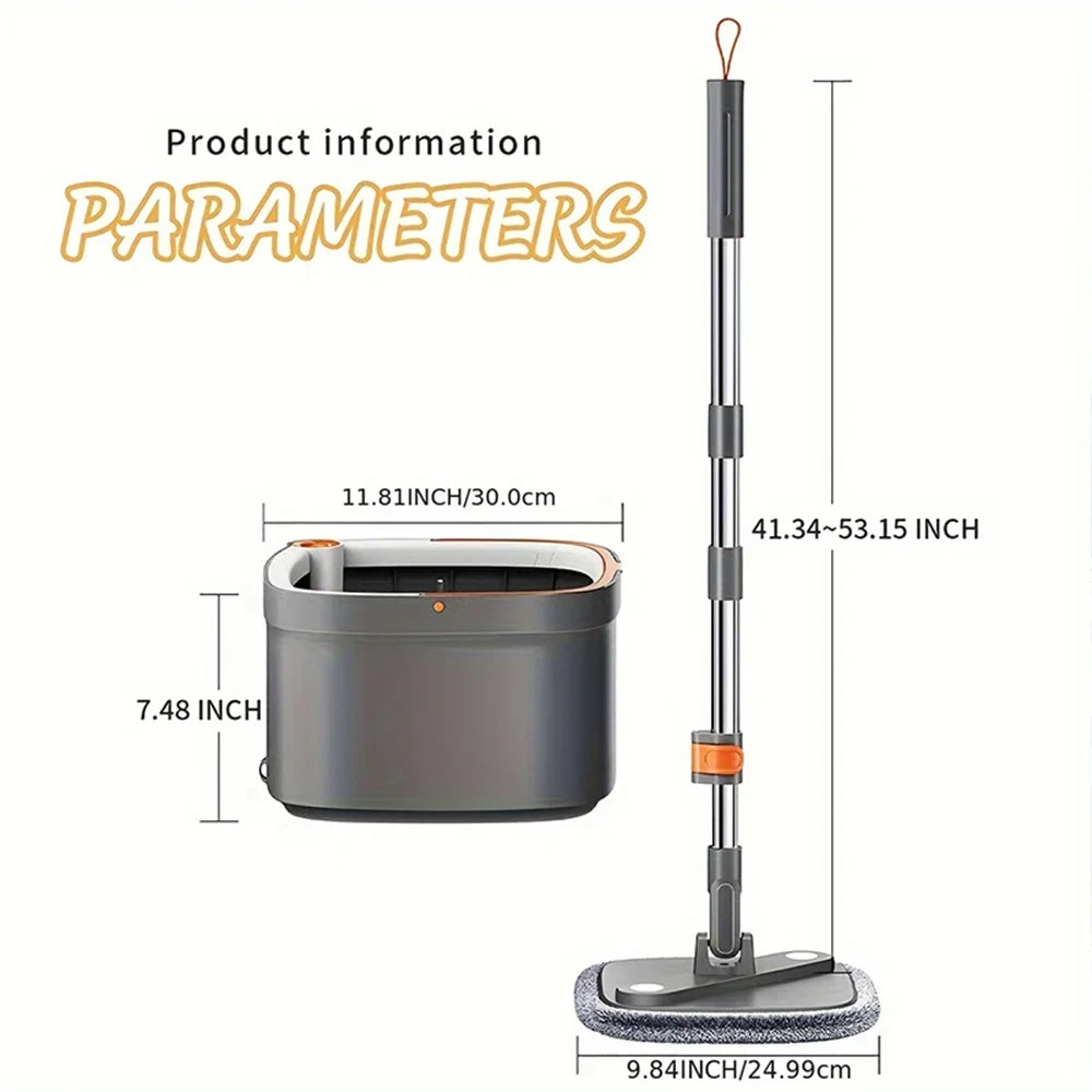 Lazy Floor Floating Mop Water Separation 360 Rotating Household Cleaning Mop Microfiber Spin Mop with Bucket Automatic Floor Mop