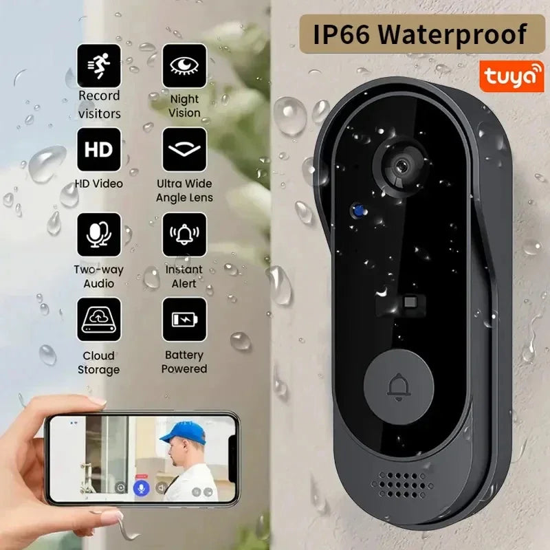 Tuya Doorbell with Camera Wireless Bundle Doorbell Smart Home Wlfl HD Outdoor Phone Camera Security Video Intercom Night Vision