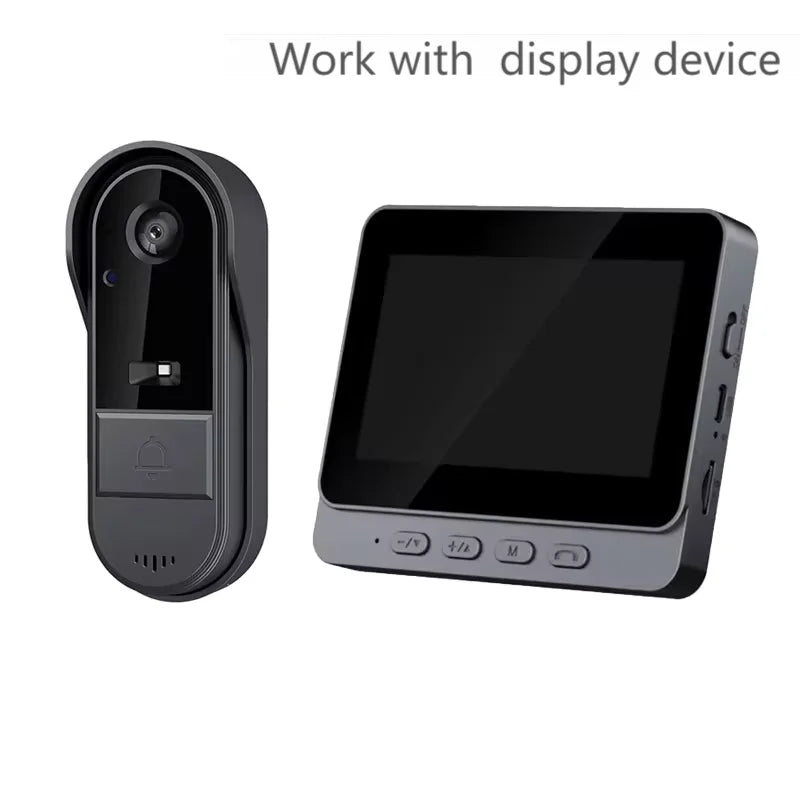 Wireless Intercom Doorbell Night Vision HD 4.3In IPS Screen Waterproof Doorbell Camera Smart Home Security Video by Bell