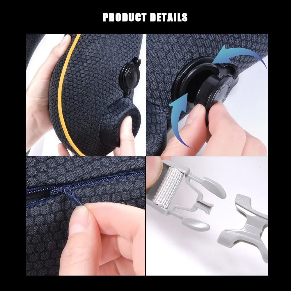 New U-Shaped Travel Neck Pillow Elastic Fabric Foldable Inflatable Pillow Press Type Neck Support Cushion Airplane Pillow