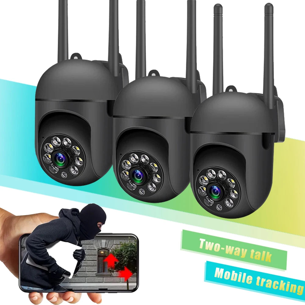 2.4G WIFI 2K IP Camera Two Way Audio PTZ Move to Follow Outdoor Wifi Surveillance Camera Security Protection Cameras Smart Home