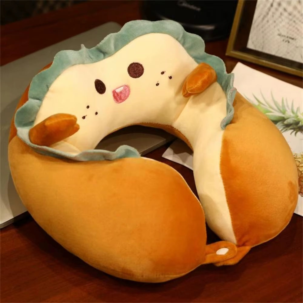 U-Shaped Pillow Cute Headrest Pillow Neck Car Sleeping Pillow Household Neck Protection Detachable Washable Neck Pillow