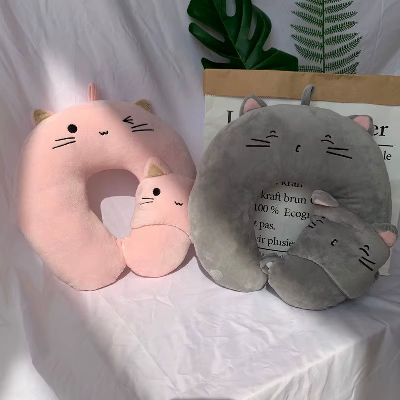Travel Pillow Portable Comfortable Neck Support Pillow for Adults and Kids Cute Neck Pillow for Sleeping Traveling and Camping
