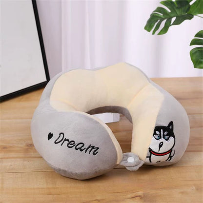 U-Shaped Pillow Cute Headrest Pillow Neck Car Sleeping Pillow Household Neck Protection Detachable Washable Neck Pillow